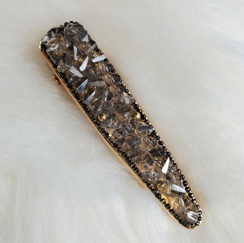 Elegant Stone & Beads Hair Clip